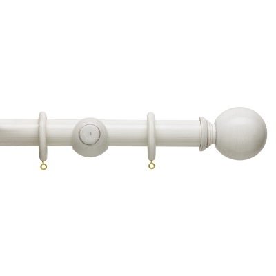 Hallis Origin Wooden Curtain Pole 35mm Chalk Stone with Ball Finial