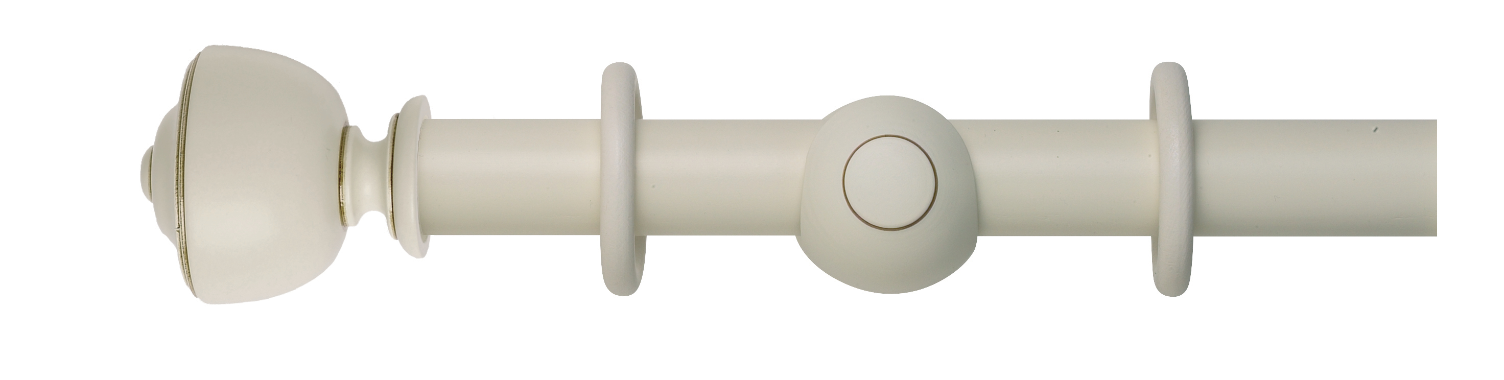 Museum 35mm Pole Set in Antique White with Parham Finial